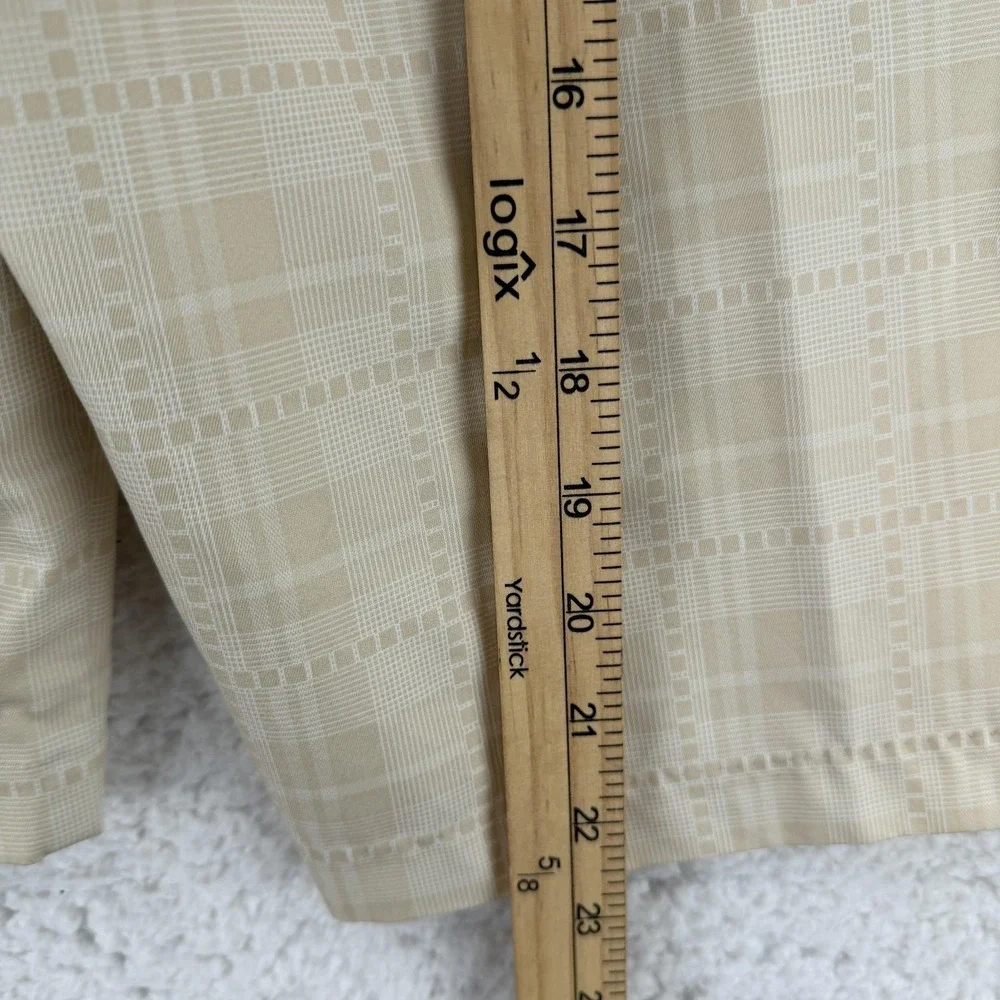 Adidas Shorts Mens 32‎ Beige Plaid Climalite Chino 11 Inseam Casual Golf